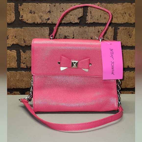 Betsey Johnson XO Devin Cherries Shoulder Bag with Chain Pink‎ NWT - Picture 11 of 12